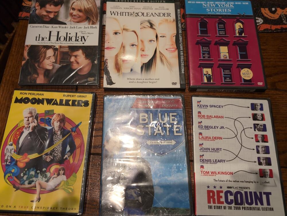 Dvd Lot Moonwalkers Blue State Holiday NY Stories White Oleander Recount New
